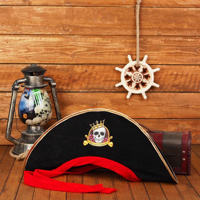 Шляпа пиратская "Принцесса пиратов", взрослая, р-р 56-58