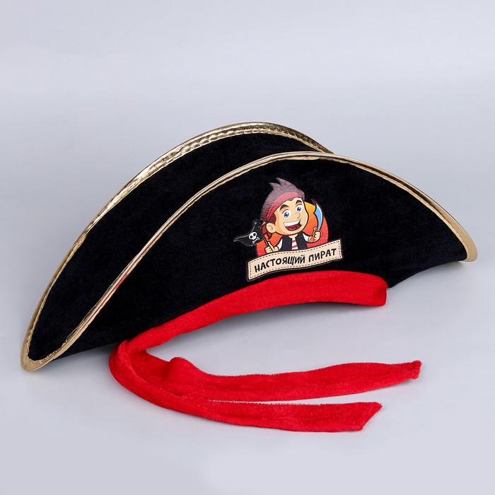 фото Шляпа пиратская «настоящий пират», детская, р-р. 52-54 страна карнавалия