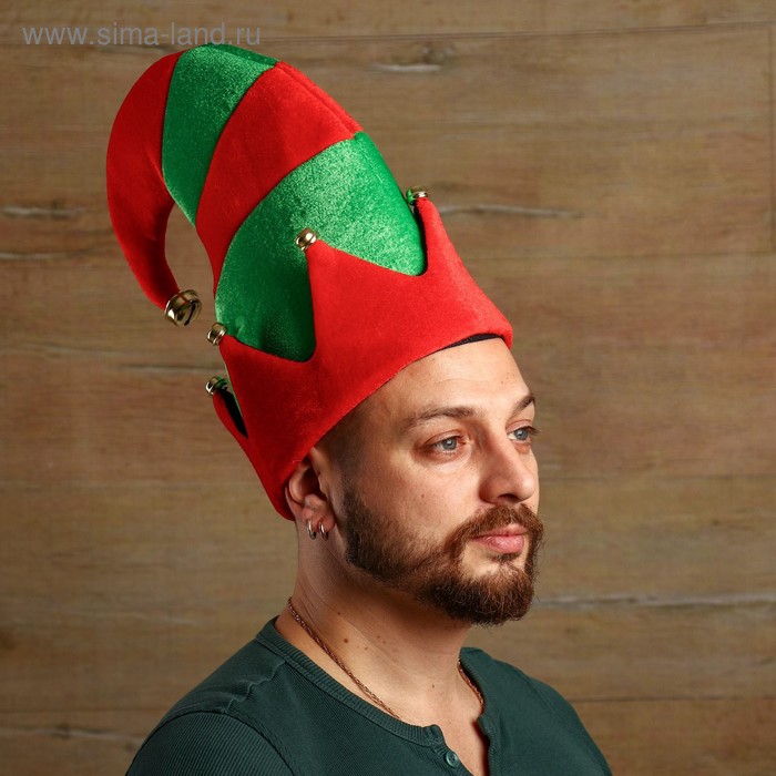 фото Карнавальная шляпа «гном», р-р. 56-58, цвет красно-зелёный страна карнавалия