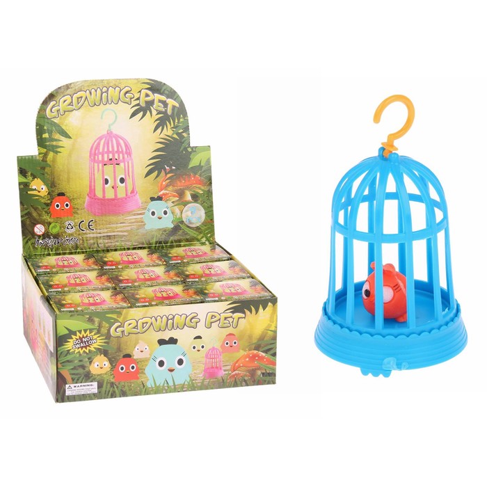 Растущие животные "Птичка в клетке", микс