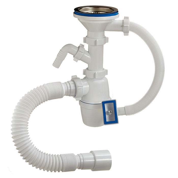 Сифон ORIO A-4011, с выпуском 3 1/2"х40 мм, с отводом стиральной машины