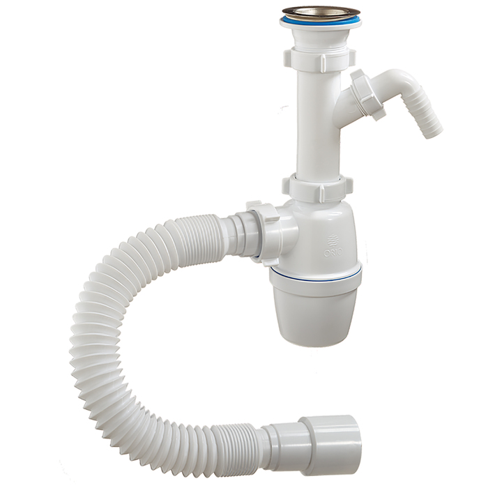 Сифон ORIO A-40059, с выпуском 1 1/2"х40 мм, с отводом стиральной машины
