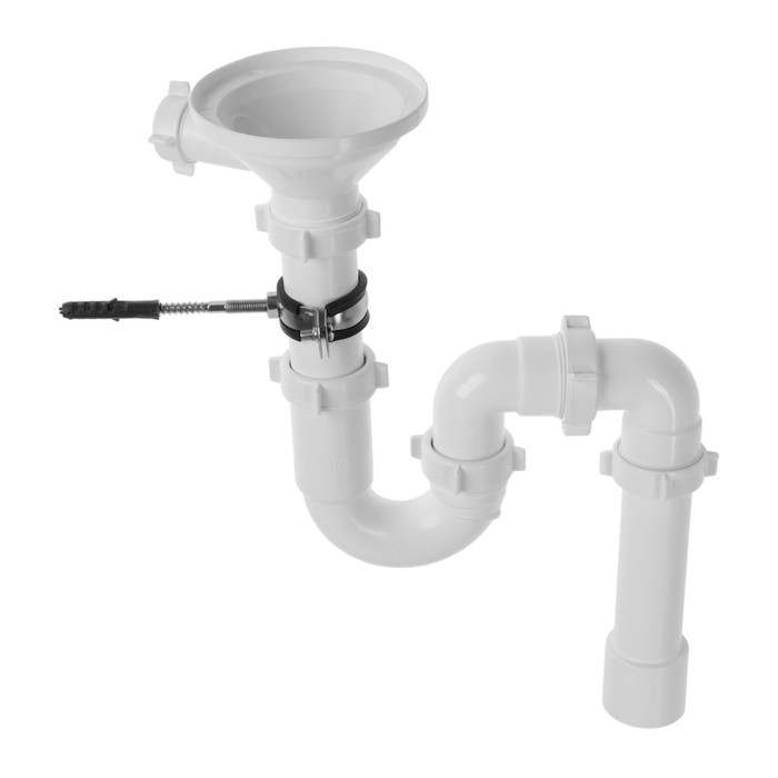 Сифон прямоточный ORIO RS-41078, 1 1/2"х40, с разрывом струи, с гофро трубой 40х40/50