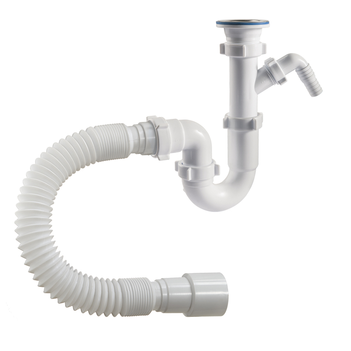 Сифон прямоточный ORIO S-41059, 1 1/2"х40, с отводом для стиральной машины