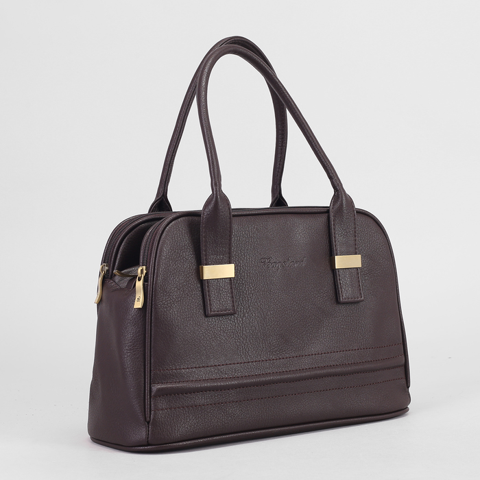 Сумка женская, 3 отдела на молниях, наружный карман, цвет бордовый