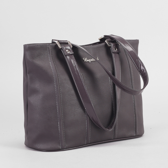 Сумка женская, отдел на молнии, наружный карман, цвет серый