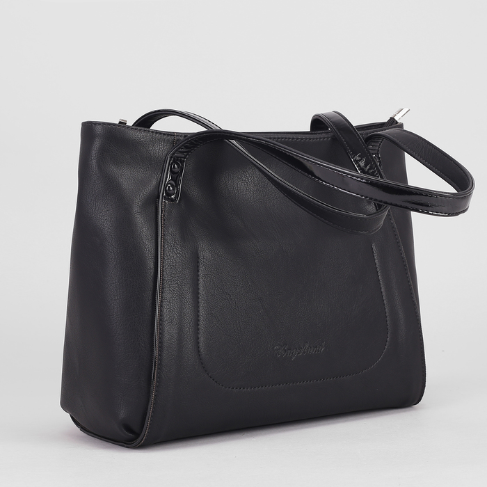 Сумка женская, отдел на молнии, наружный карман, цвет чёрный