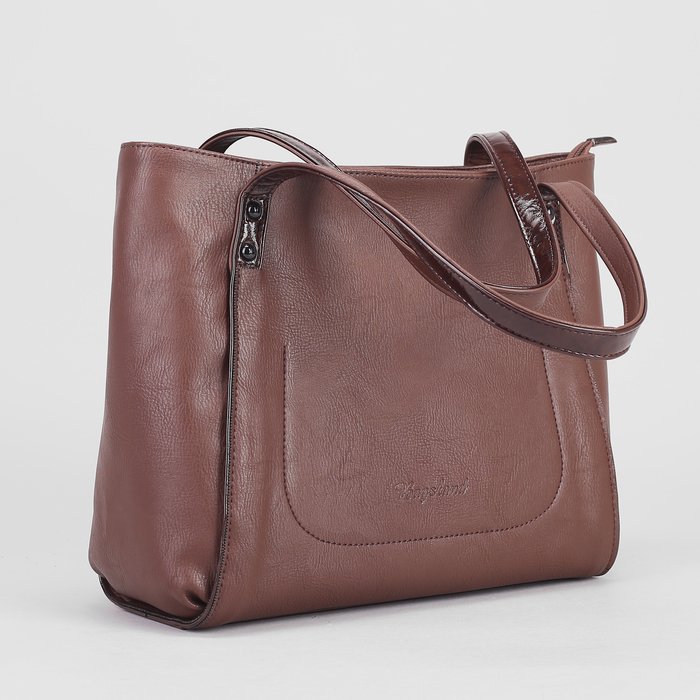 Сумка женская, отдел на молнии, наружный карман, цвет коричневый