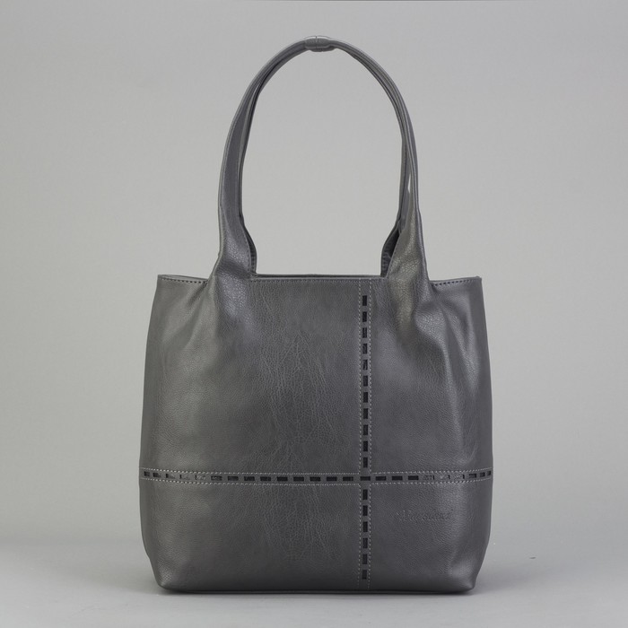 Сумка женская, отдел с перегородкой на молнии, наружный карман, цвет серый