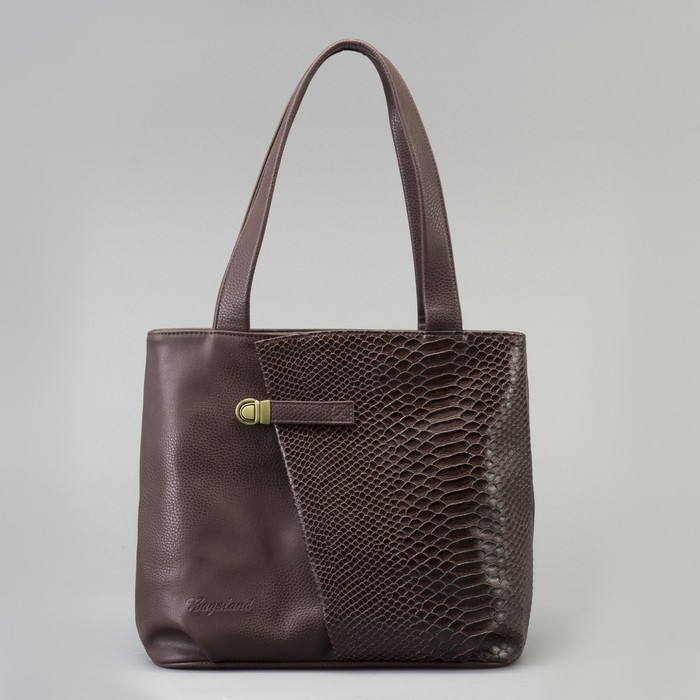 Сумка женская, 1 отдел на молнии, 1 наружный карман, цвет коричневый