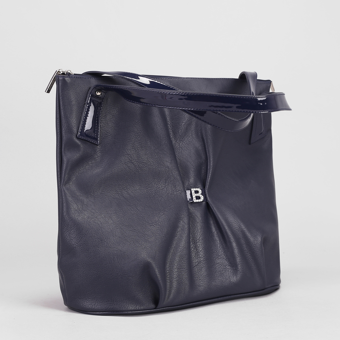 Сумка женская, отдел с перегородкой на молнии, наружный карман, цвет синий