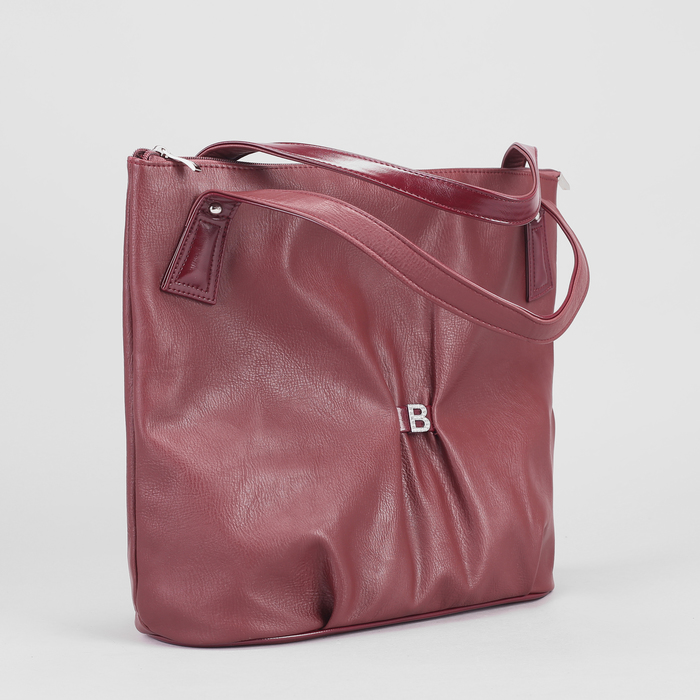 Сумка женская, отдел с перегородкой на молнии, наружный карман, цвет бордовый