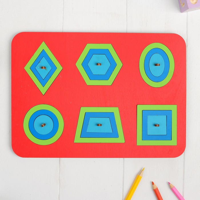 Рамка-вкладыш М. Монтессори "Паутинка", толщина деталей — 7 мм