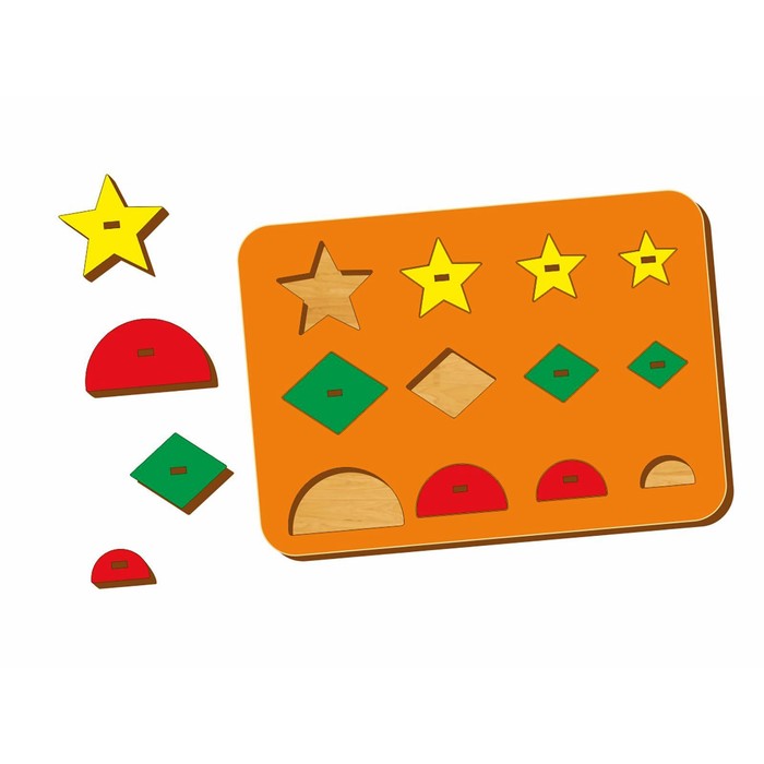 Рамка-вкладыш М. Монтессори "Больше-меньше 3"