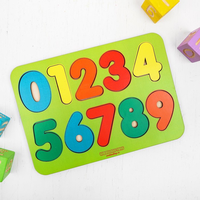 Рамка-вкладыш "Изучаем цифры 1", окрашенная, цвет МИКС