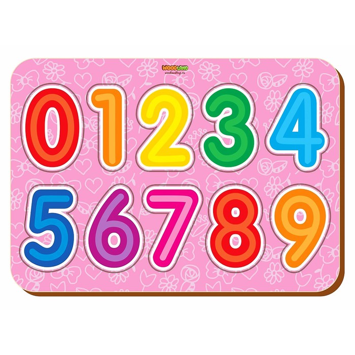 Рамка вкладыш "Изучаем цифры 4" крашенная