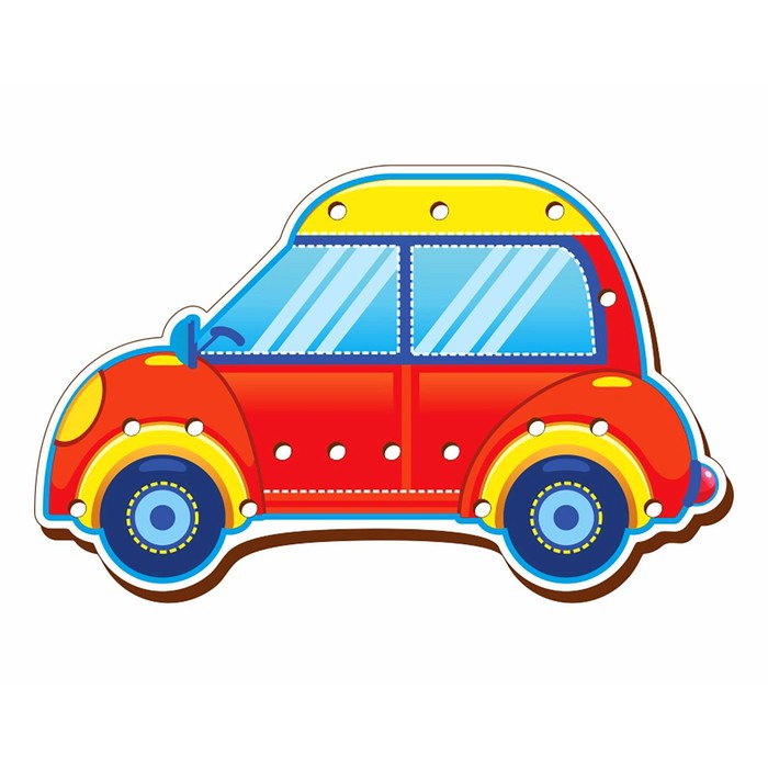 Шнуровка цветная "Машина"   (головоломка)