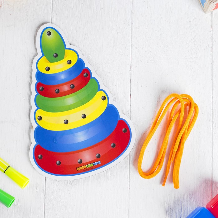 Шнуровка цветная "Пирамида" (головоломка)