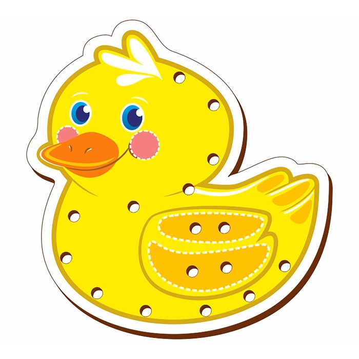 Шнуровка цветная "Цыплёнок" (головоломка)