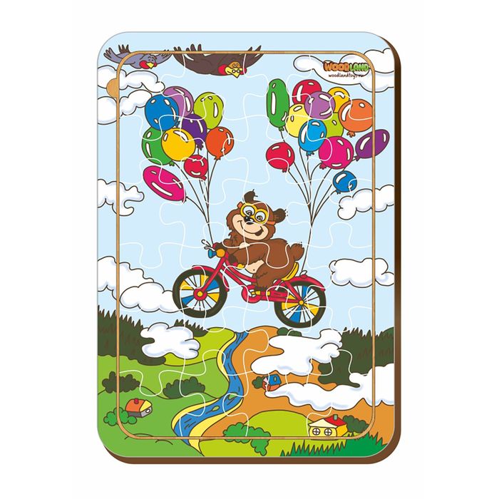 Пазл сложный "Мишка с шариками"