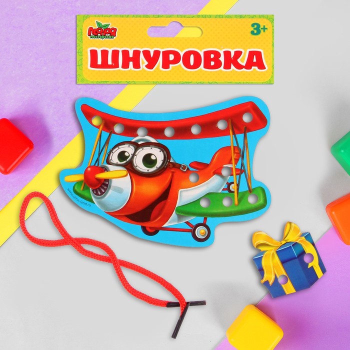 Шнуровка фигурная "Самолёт", 10 х 12 см