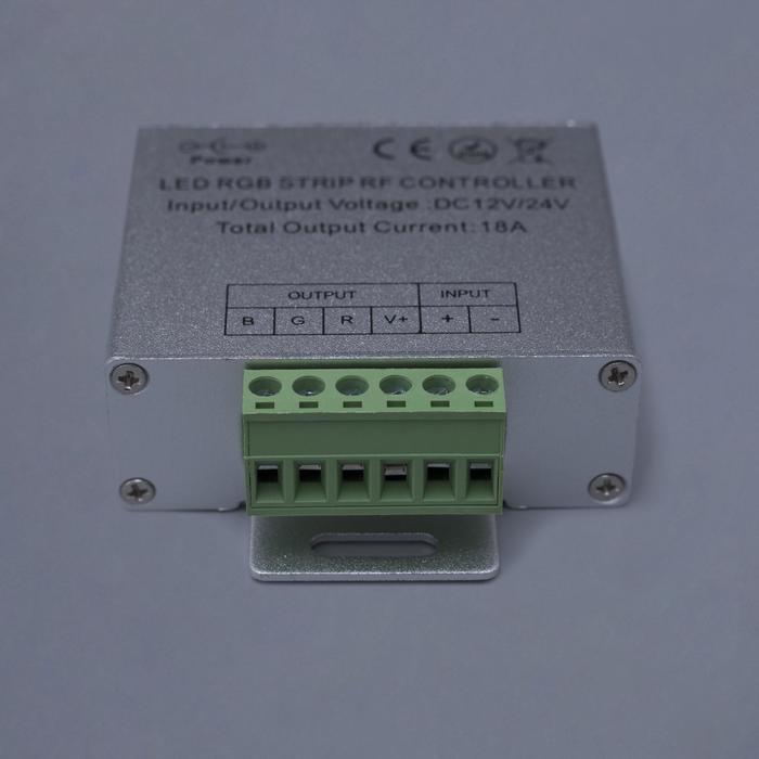 Контроллер Luazon RGB д/модулей/лент, 12V, 216W, высочастотный 2.4ГГц, сенсорн.пульт черный