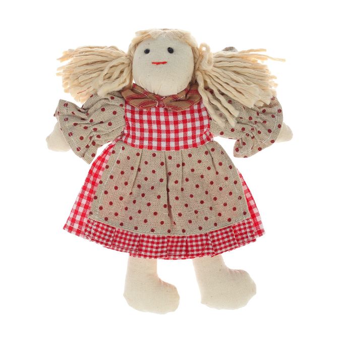 Кукла интерьерная "Варвара" рукова и фартук в горошек