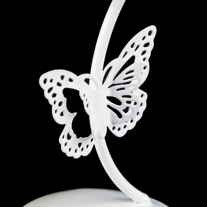 Подсвечник металл на 1 свечу "Бабочка" белый 12х7х7 см