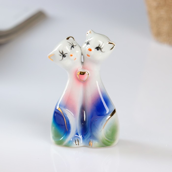 Сувенир керамика "Две кошки" градиент 7,2х4,3х2,3 см