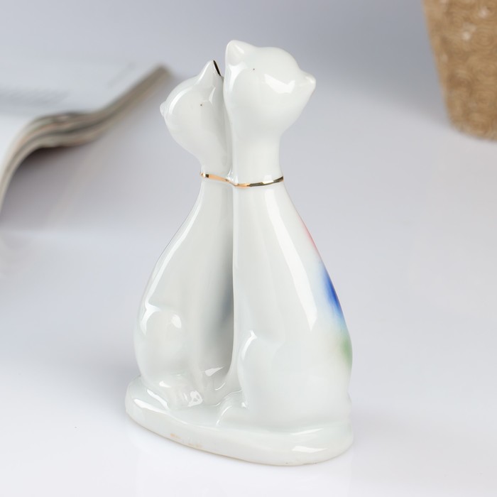 Сувенир керамика "Кот и кошка" градиент 13,3х8,2х5 см