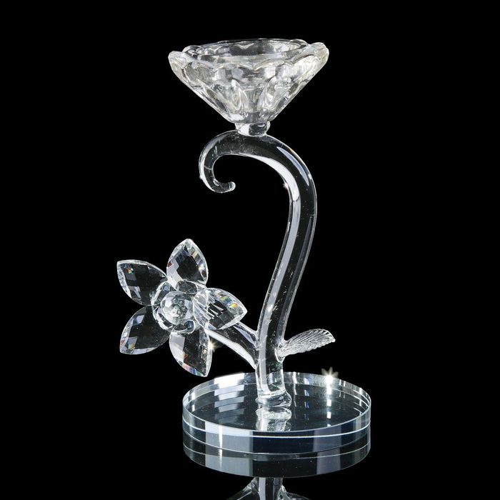 Подсвечник стекло на 1 свечу "Цветок хрустальный" 15,5х8х9 см