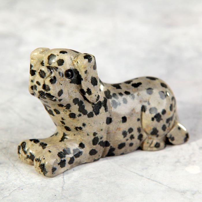 Фигурка Собака 4,5х2,9см/50г, яшма перепелиная