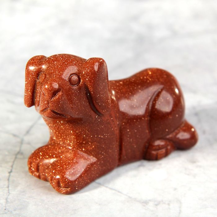 Фигурка Собака 4,5х2,9см/50г, авантюрин