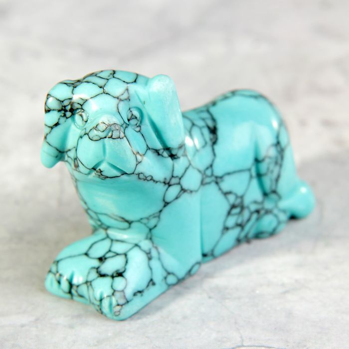 Фигурка Собака 4,5х2,9см/50г, бирюза