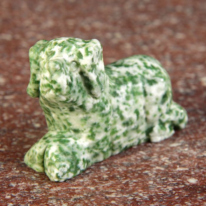 Фигурка Собака 4,5х2,9см/50г, жадеит