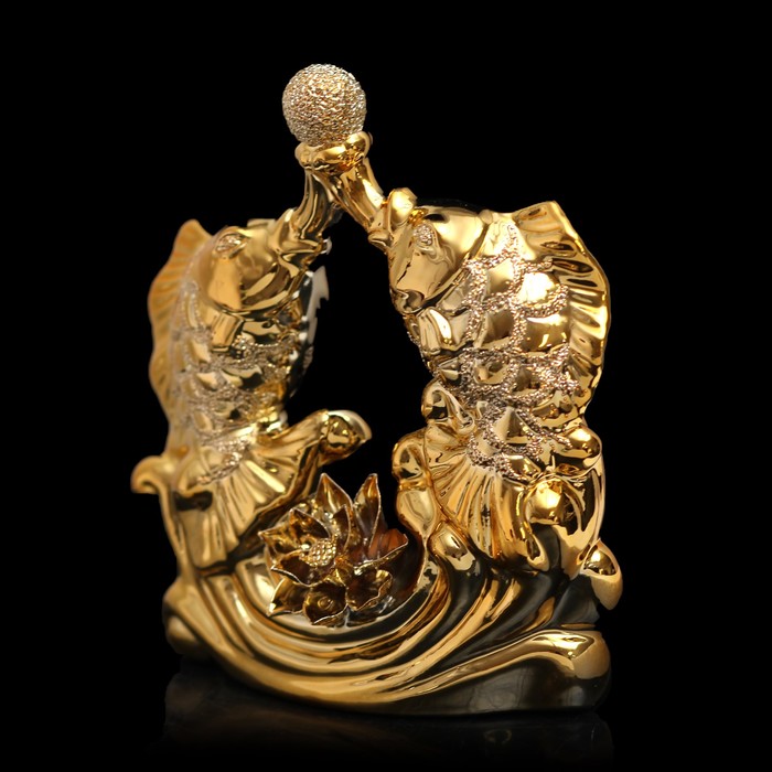 Нэцкэ керамика "Золотые карпы" 13,7х12,5х4,5 см