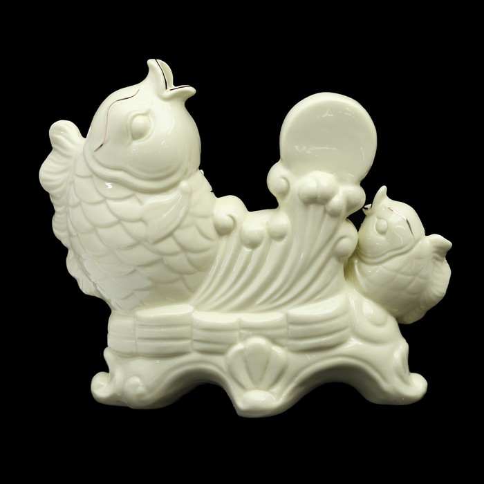 Нэцкэ керамика "Карпы с монетами" 23х25,5х11,5 см