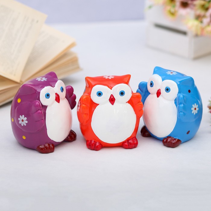 Копилка керамика "Совушка в цветочек" МИКС 9,5х8х8,5 см