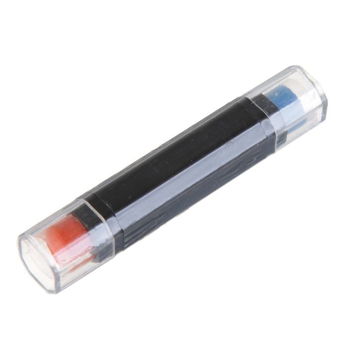 Штемпельный карандаш "Голубой+оранжевый" 8х1,5х1,5 см