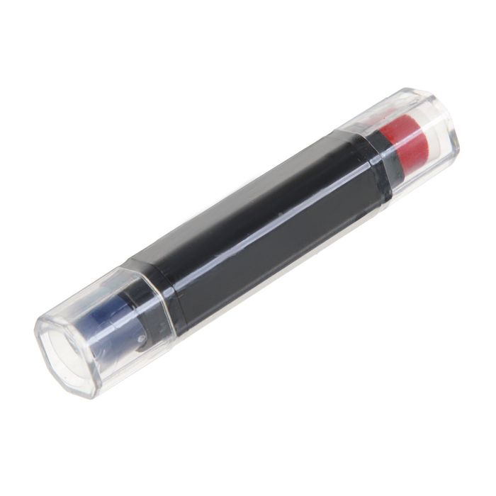 Штемпельный карандаш "Красный+тёмно-синий" 8х1,5х1,5 см