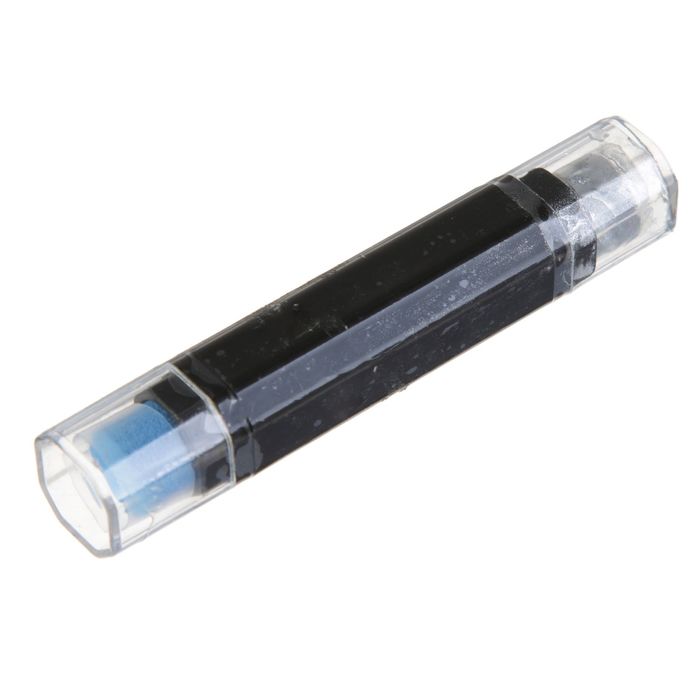 Штемпельный карандаш "Серебристый+голубой" 8х1,5х1,5 см