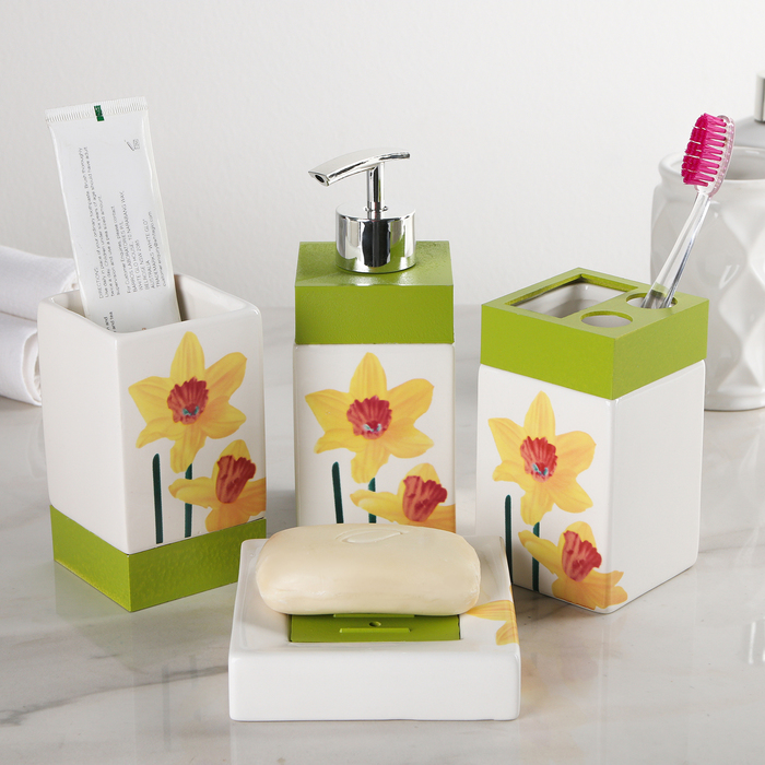 Набор аксессуаров для ванной комнаты, 4 предмета "Закат"