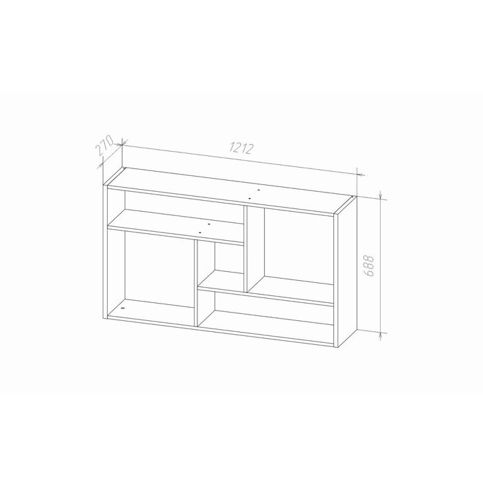 Полка "Актив-1", сосна скандинавия/бургундия