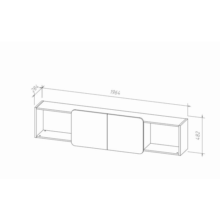 Полка "Актив-2", сосна скандинавия/бургундия