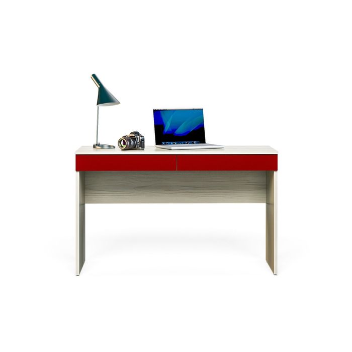 Стол письменный "Актив", сосна скандинавия/бургундия