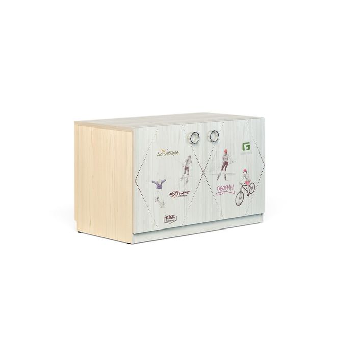 Тумба "Актив-1", сосна скандинавия/бургундия