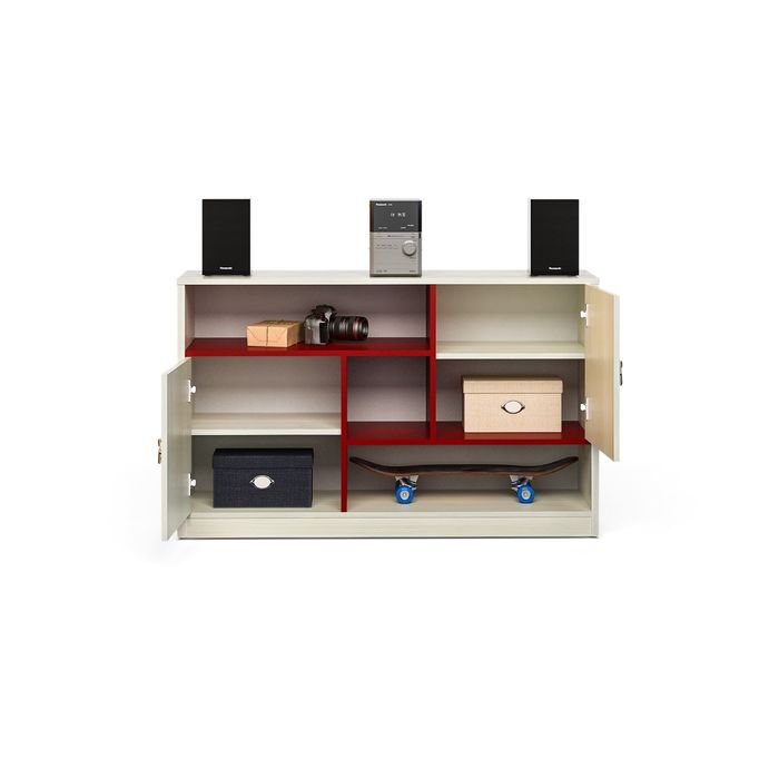 Тумба "Актив-2", сосна скандинавия/бургундия