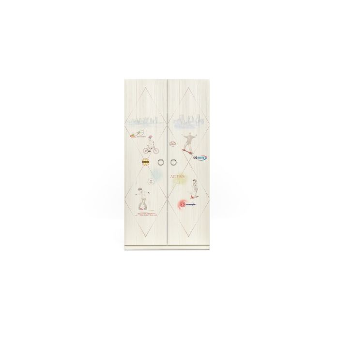 Шкаф "Актив-2", сосна скандинавия/бургундия