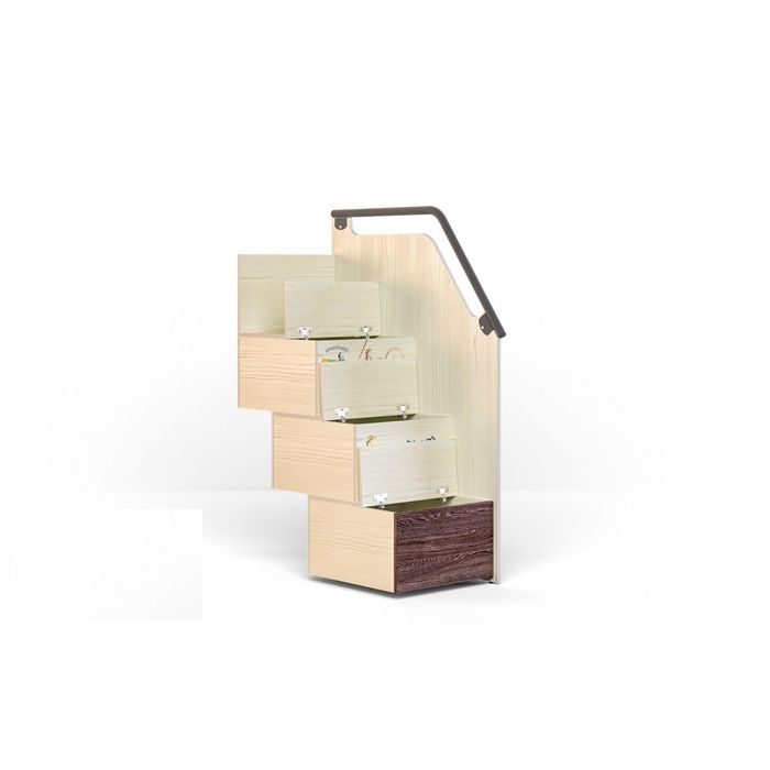 Комод-лестница "Актив", 3 ступени, сосна скандинавия/ясень анкор