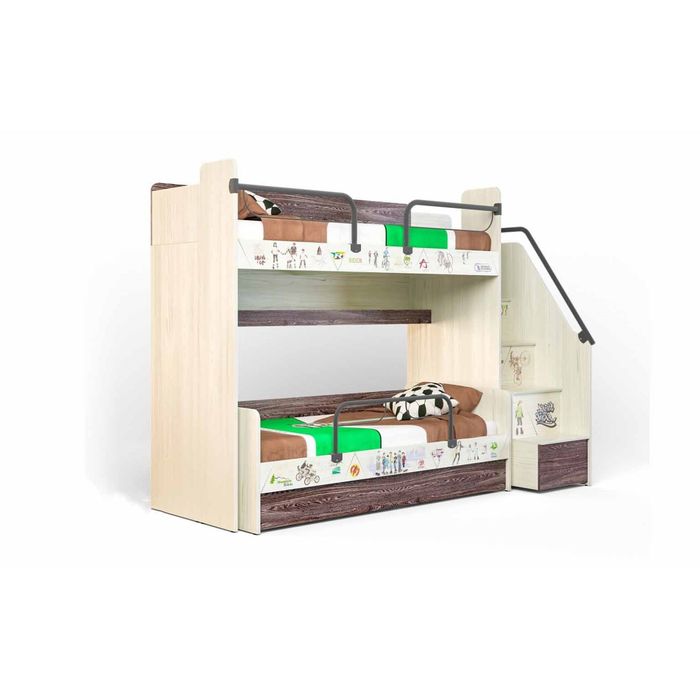 Кровать "Актив-1", сосна скандинавия/ясень анкор